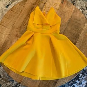 Canary yellow skater dress